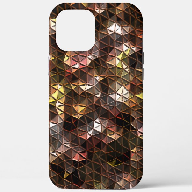 Coques Case-Mate iPhone Mosaïque triangulaire de couleur Brown avec léger  (Verso)