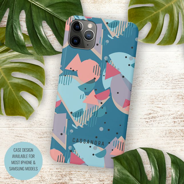 Coques Case-Mate iPhone Mosaïque Turquoise bleu bleu foncé orange (Créateur téléchargé)