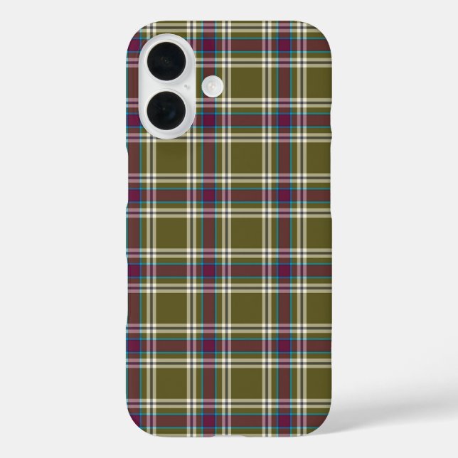 Coques Case-Mate iPhone Moss Green et Purple Plaid (Verso)