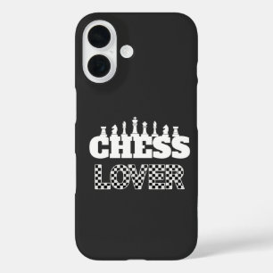 Coque Pour iPhone 16 Mot d'échecs Pièces blanches Lover Board Motif