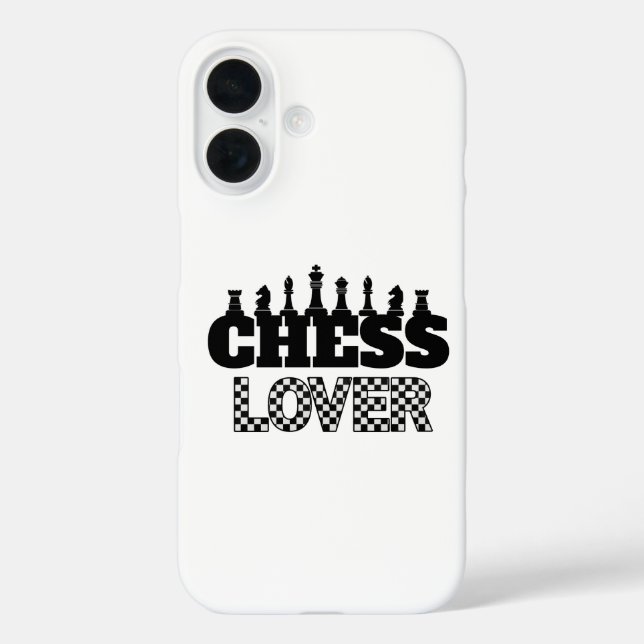 Coques Case-Mate iPhone Mot d'échecs Pièces noires Lover Board Design Moti (Verso)