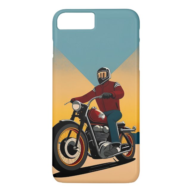 Coques Case-Mate iPhone 🌇 Motard Rétro Roulant Dans Un Ciel De Coucher De (Dos)