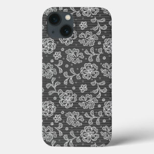 Etui iPhone 13 Motif 1 de tissu de dentelle