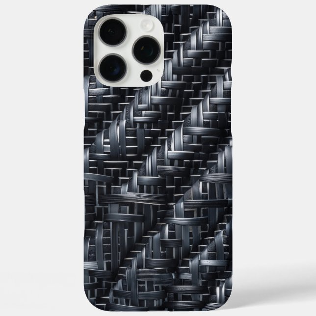 Coques Case-Mate iPhone Motif 3D texturé à fibre de carbone industriel (Verso)