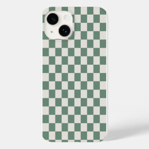 Coque Case-Mate iPhone Motif à carreaux classique vert et crème