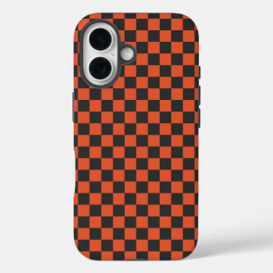 Coque Pour iPhone 16 Motif à carreaux d'ambre et de cendre
