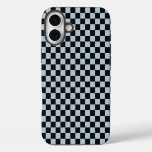 Coque Pour iPhone 16 Plus Motif à carreaux de glace noire