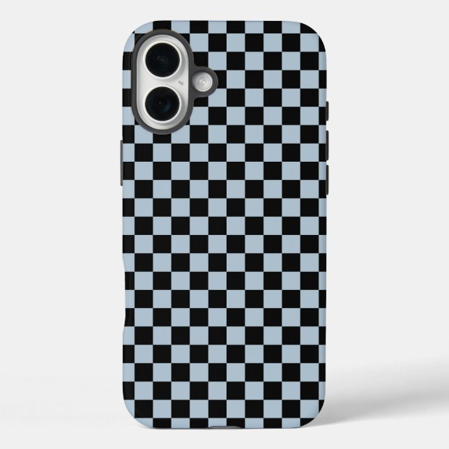 Coques Case-Mate iPhone Motif à carreaux de glace noire (Verso)