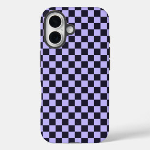 Coque Pour iPhone 16 motif à carreaux lilas français