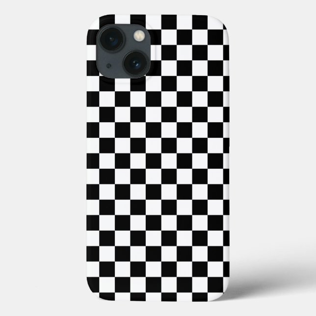 Coques Case-Mate iPhone Motif à carreaux noir et blanc (Verso)