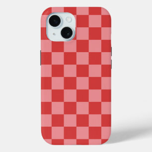 Coque Case-Mate iPhone Motif à carreaux rose et rouge pour une Saint-Vale
