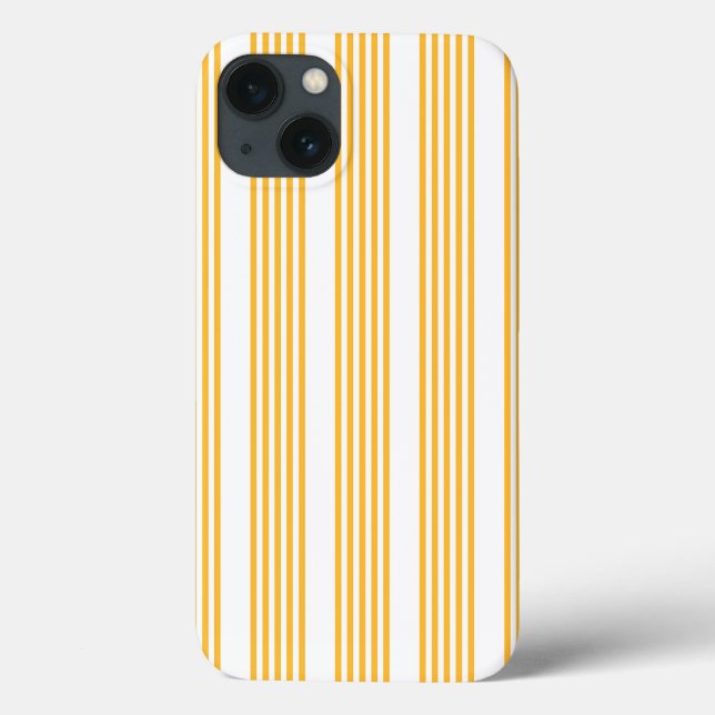 Coques Case-Mate iPhone Motif à cinq bandes jaune et blanc ensoleillé (Verso)