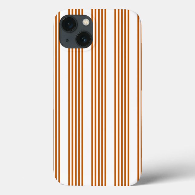 Coques Case-Mate iPhone Motif à cinq bandes orange et blanc brûlés (Verso)