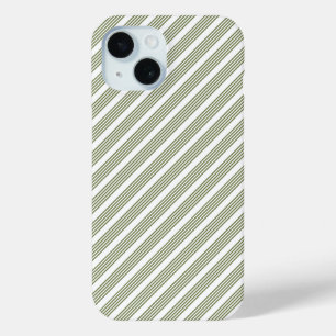 Coque Case-Mate iPhone Motif à cinq rayures vert olive et blanc
