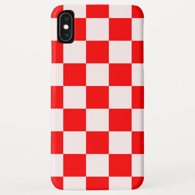 Coques Case-Mate iPhone Motif À damiers rouge et blanc (Dos)