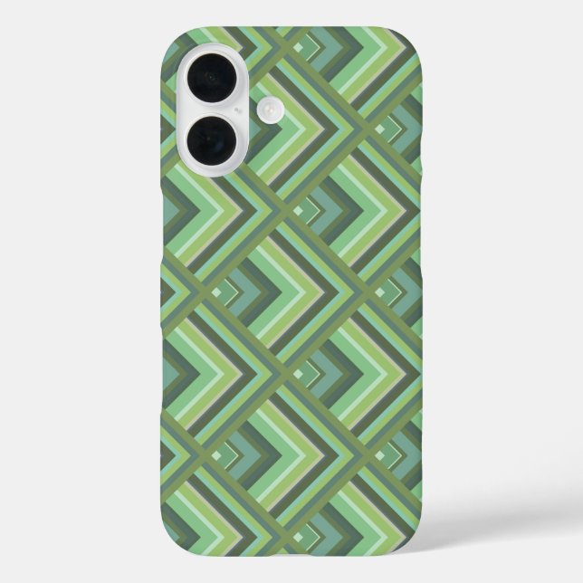 Coques Case-Mate iPhone Motif à échelle à rayures vert olive (Verso)