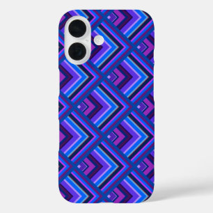 Coque Pour iPhone 16 Motif à échelle Bleu et violet