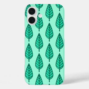 Coque Pour iPhone 16 Plus motif à feuilles de hêtre - Turquoise et aqua
