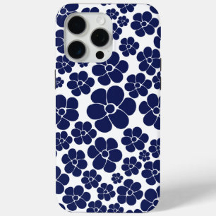 Coque Case-Mate iPhone Motif à fleurs - Bleu et Blanc