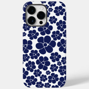 Coque Case-Mate iPhone Motif à fleurs - Bleu et Blanc