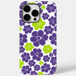 Coque Case-Mate iPhone Motif à fleurs en vert citron et violet