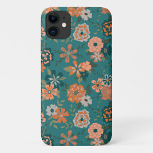 Case-Mate iPhone Case Motif à fleurs florales Turquoise Orange