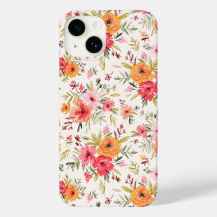 Coque Case-Mate iPhone Motif à fleurs Orange Doodle Garden