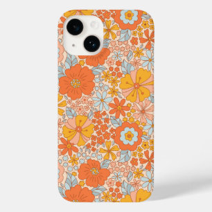 Coque Case-Mate iPhone Motif à fleurs Orange Retro