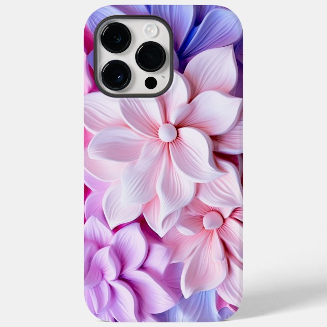 Coques Case-Mate iPhone motif à fleurs Pastel 3D (Verso)