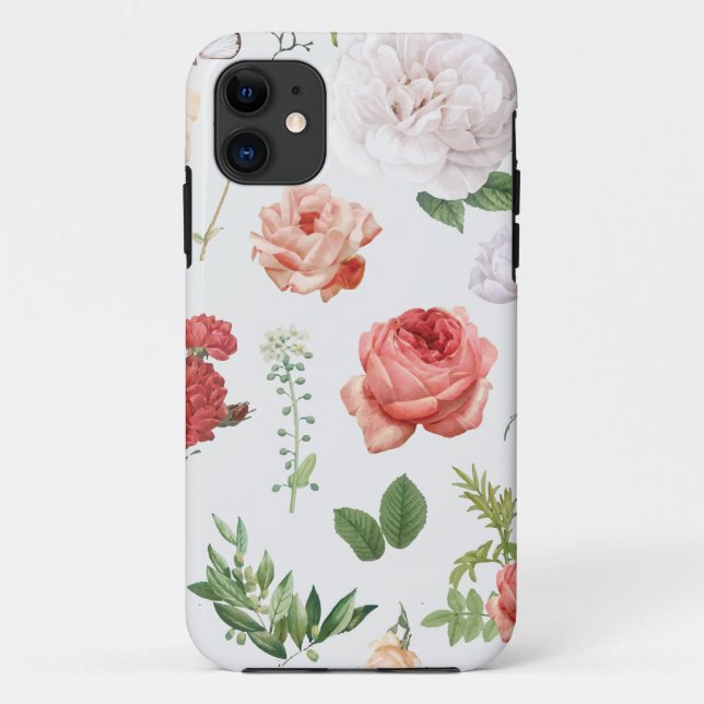 Coques Case-Mate iPhone Motif à fleurs, Rose (Dos)