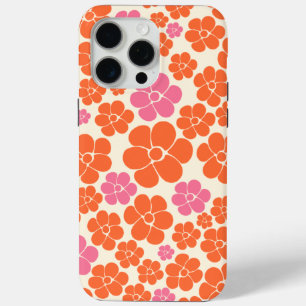 Coque Case-Mate iPhone Motif à fleurs - rose, orange et crème