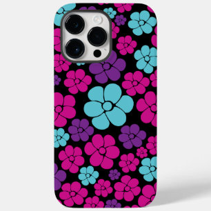 Coque Case-Mate iPhone Motif à fleurs - rose, violet, bleu et noir