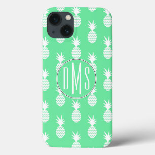 Etui iPhone 13 Motif à la menthe d'ananas   Monogramme