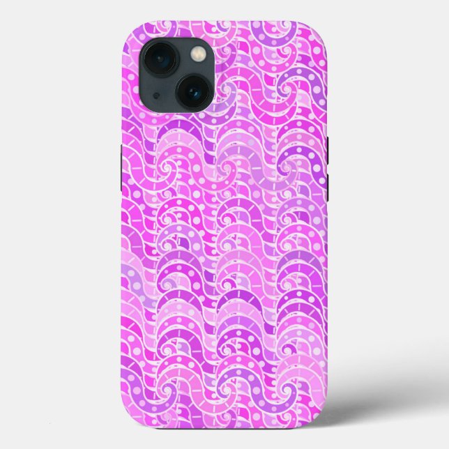 Coques Case-Mate iPhone motif à ondes Abstraites - violet, lavande, orchid (Verso)