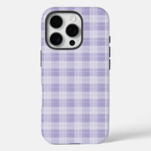 Coque iPhone 16 Pro Motif à plaid violet clair