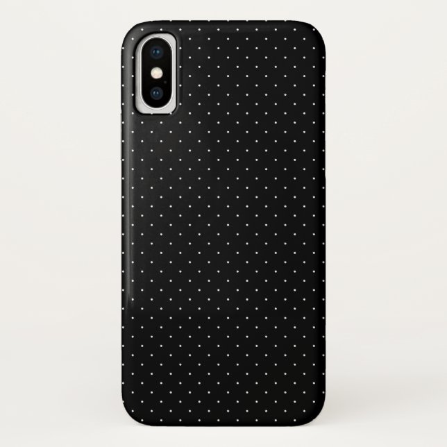 Coques Case-Mate iPhone Motif à points Polka en noir et blanc (Dos)