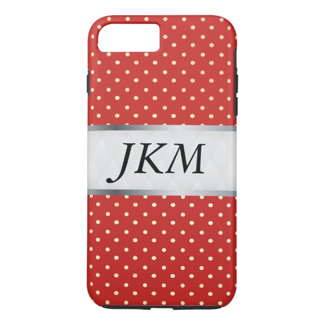 Coques Case-Mate iPhone motif à points stylé / Rouge (Dos)