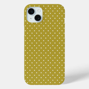 Coque Case-Mate iPhone Motif à pois blancs jaune moutarde 