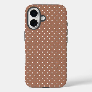 Coque Pour iPhone 16 Motif à pois brun moyen sans couture