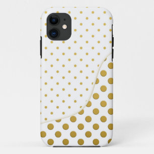 Case-Mate iPhone Case Motif à pois en or et blanc