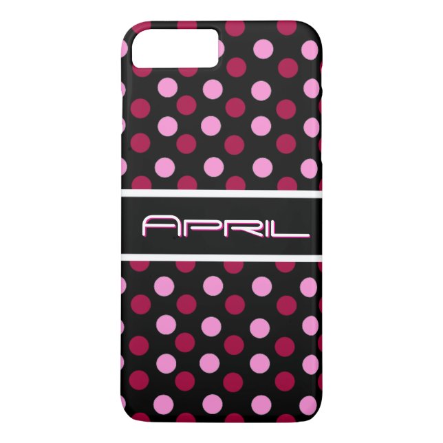 Coques Case-Mate iPhone Motif à pois magenta rose  (Dos)
