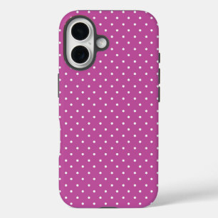 Coque Pour iPhone 16 Motif à pois magenta sans couture sur fond