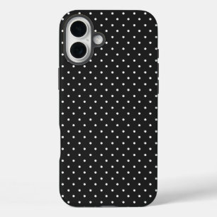 Coque Pour iPhone 16 Plus Motif à pois noir et blanc sans couture