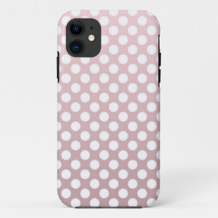 Coque iPhone 11 Motif à pois rose et blanc