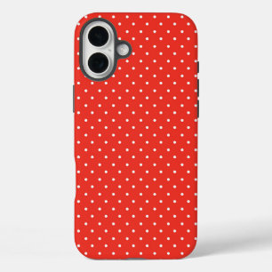 Coque Pour iPhone 16 Plus Motif à pois sur fond rouge sans couture