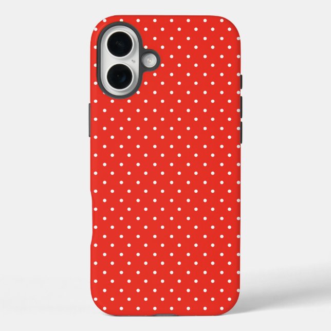Coques Case-Mate iPhone Motif à pois sur fond rouge sans couture (Verso)