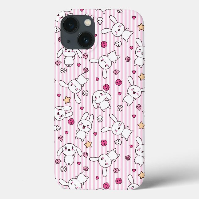 Coques Case-Mate iPhone motif à rayures kawaii (Verso)