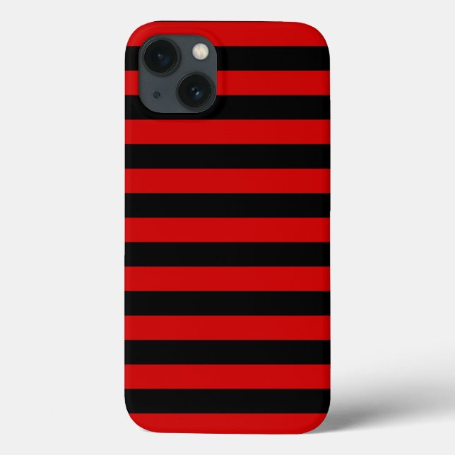 Coques Case-Mate iPhone Motif à rayures noires et rouges gras (Verso)