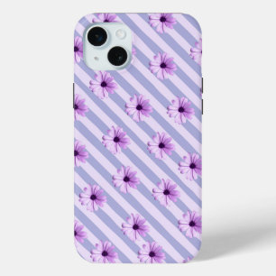 Coque Case-Mate iPhone Motif à rayures pastel avec des marguerites
