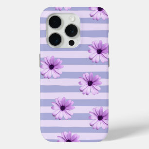 Coque Case-Mate iPhone Motif à rayures pastel avec des marguerites